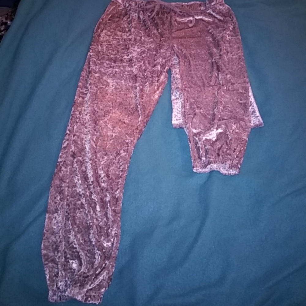 Crushed velvet joggers sliver